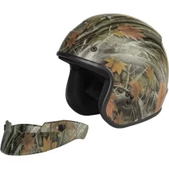 GMAX OF-2 Leaf Camo Open Face Helmet -Motorcycle parts 131 G1021563 D