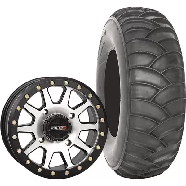 System 3 Off-Road 14x10, 4 / 156, 5+5 SB-3 Wheel And 30x12-14 SS360 Rear Tire Kit 1 System 3 Off-Road 14x10, 4 / 156, 5+5 SB-3 Wheel And 30x12-14 SS360 Rear Tire Kit